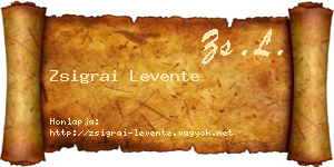 Zsigrai Levente névjegykártya