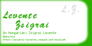 levente zsigrai business card